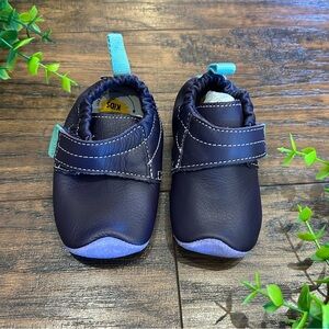 EUC 🍃 INFANT KEEN Leo Crib Shoes - leather - 18 Months - purple teal yellow